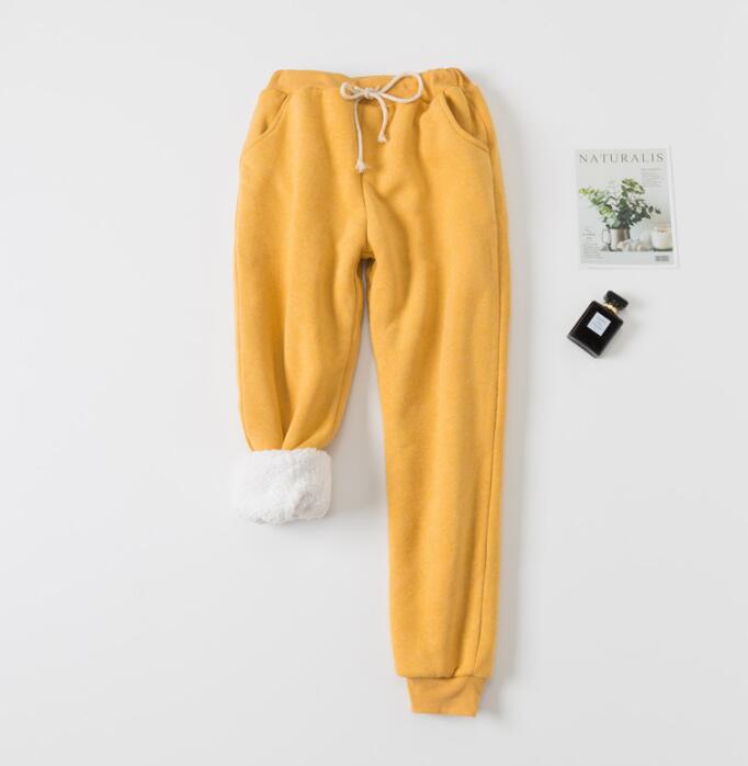 Winter Women Long Trousers Warm Thick Lamb cashmere Harem Pants