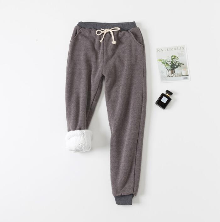 Winter Women Long Trousers Warm Thick Lamb cashmere Harem Pants