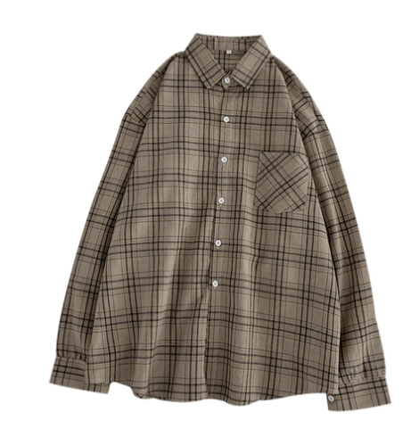 Women Shirt Plaid Female Oversize Blouse