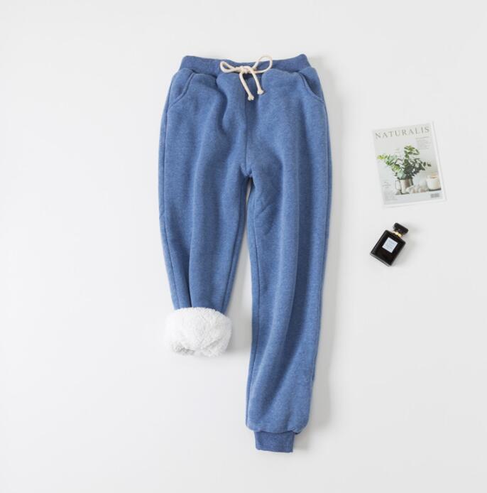 Winter Women Long Trousers Warm Thick Lamb cashmere Harem Pants