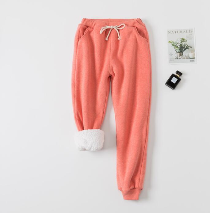 Winter Women Long Trousers Warm Thick Lamb cashmere Harem Pants