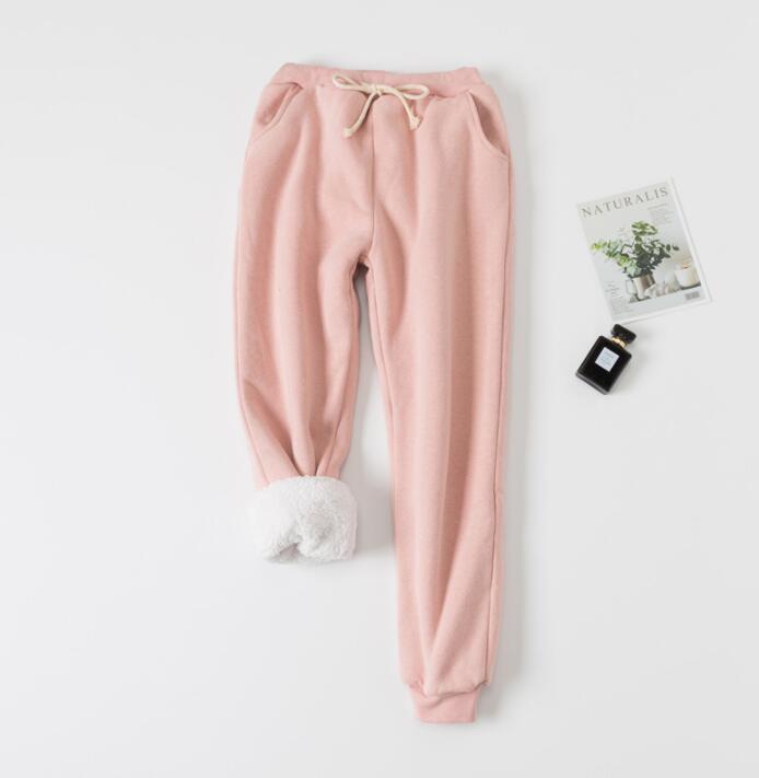 Winter Women Long Trousers Warm Thick Lamb cashmere Harem Pants