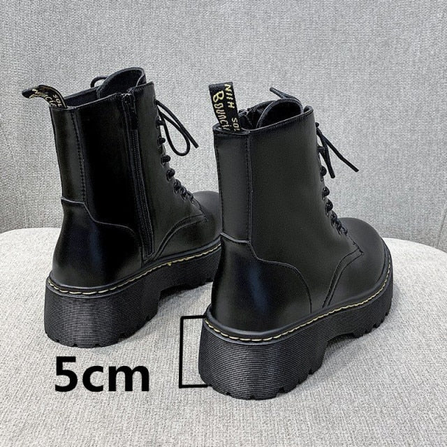 Size 35-40 Chunky Motorcycle Boots For Women Autum