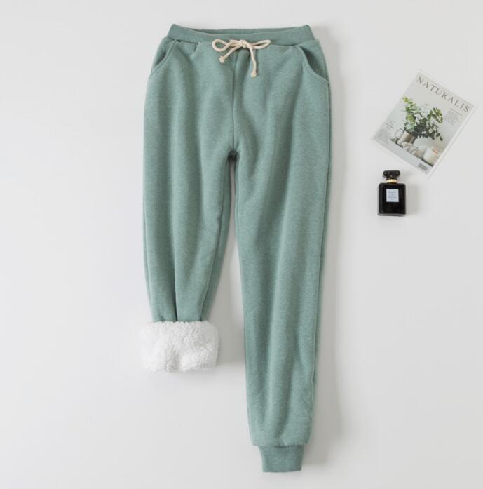 Winter Women Long Trousers Warm Thick Lamb cashmere Harem Pants