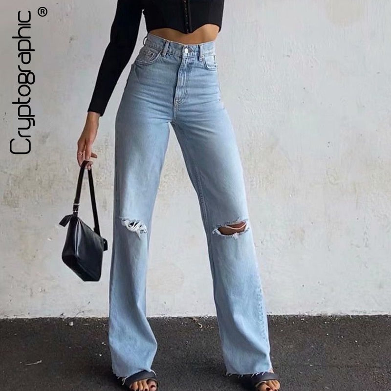 Ripped Flare Pants