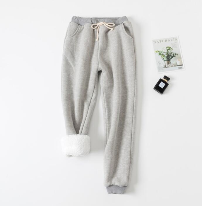 Winter Women Long Trousers Warm Thick Lamb cashmere Harem Pants