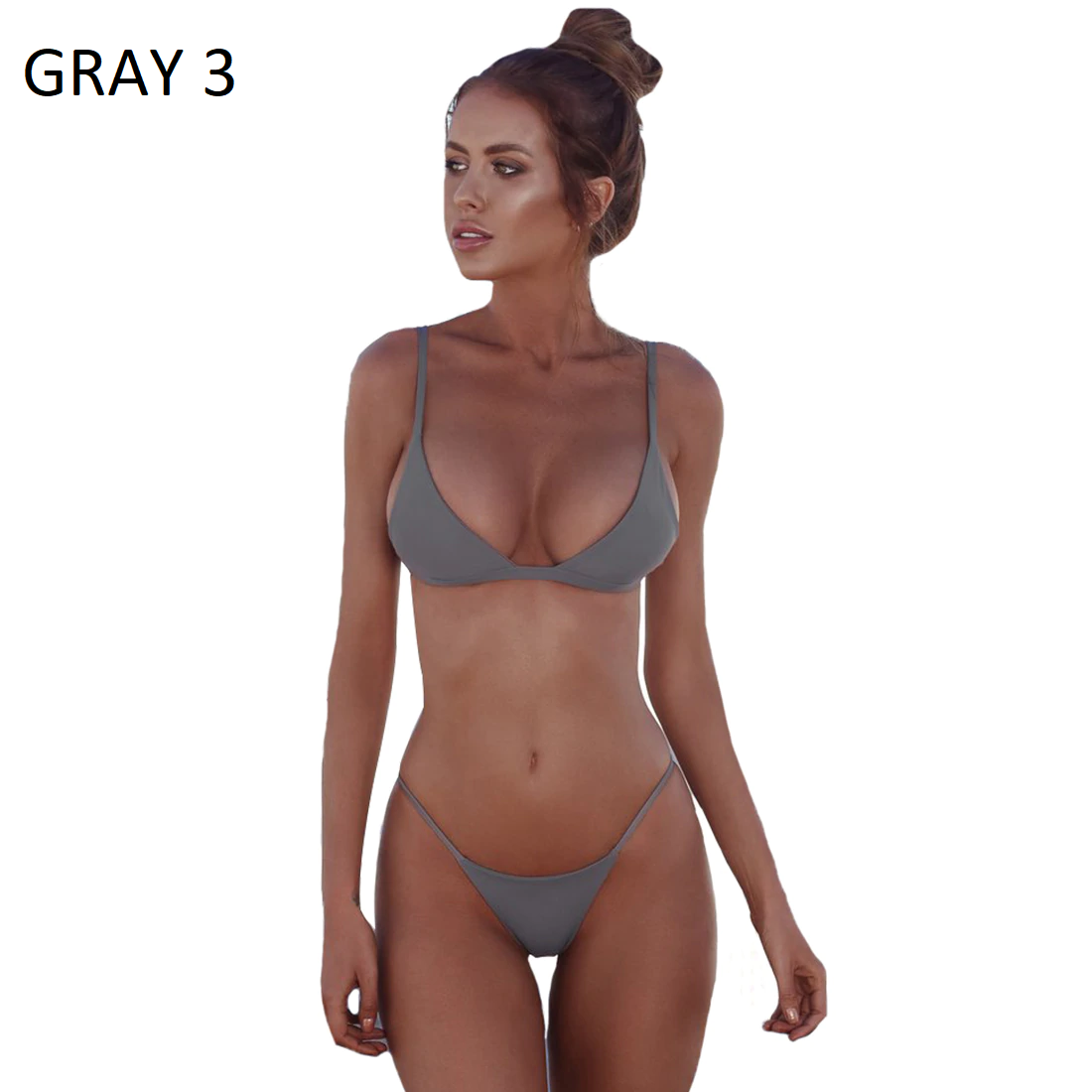 2019 new summer solid bikini set for women