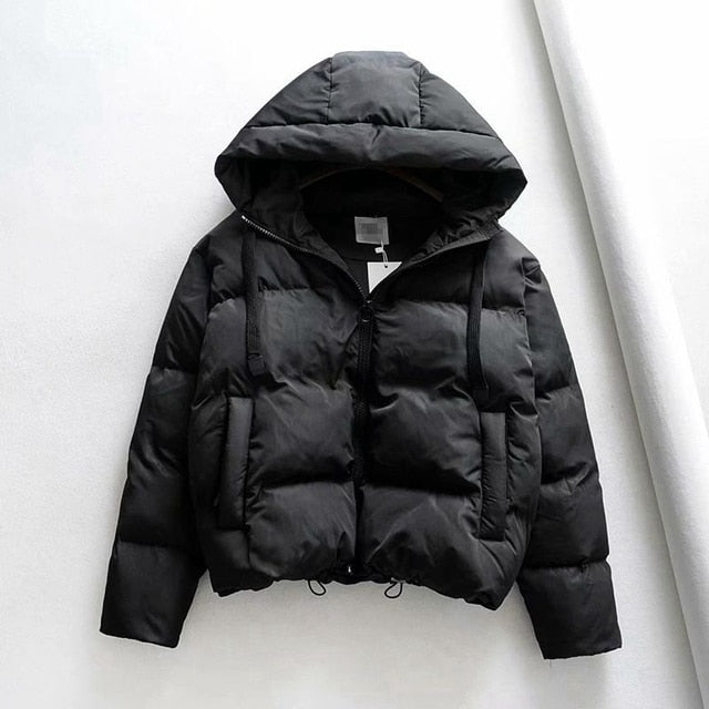 Cotton Padded Jacket Winter Hooded Parkas Women Casual Puffer Jacket