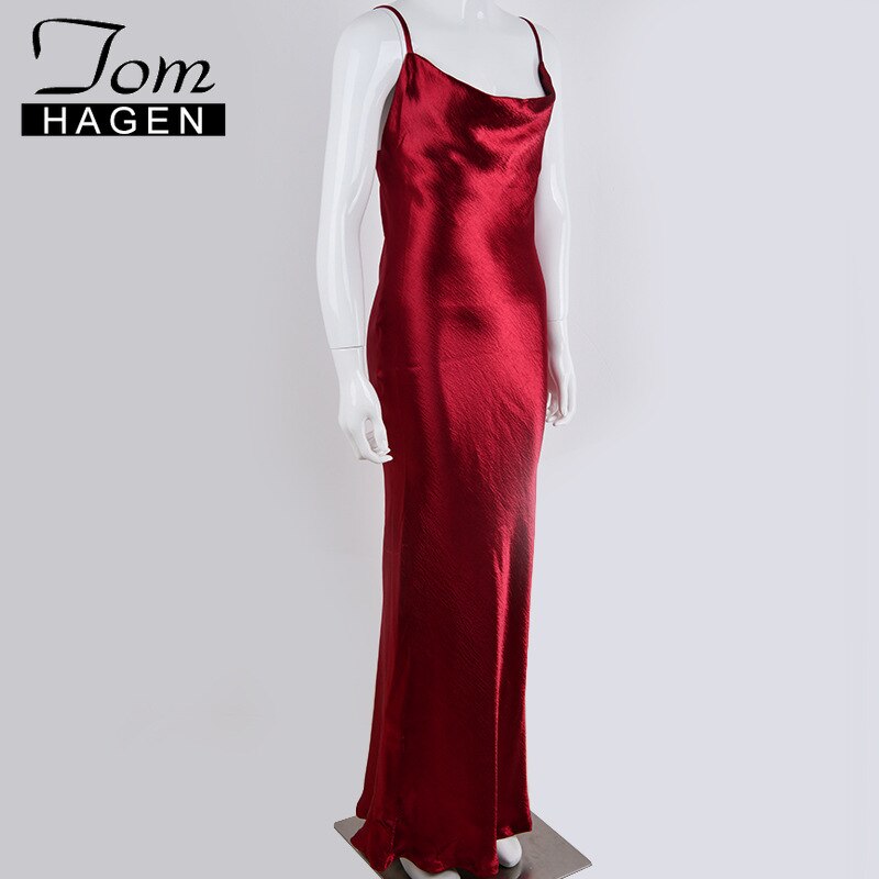 Tom Hagen Sexy Bodycon Dress Off Shoulder Ladies Wrap Dresses Sling Maxi Dress Cotton Women Mid Long Party Night Club Dress 2019