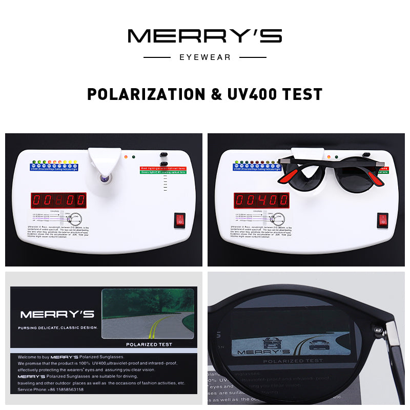 MERRYS DESIGN Men Women Classic Retro Rivet Polarized Sunglasses TR90 Legs Lighter Design Oval Frame