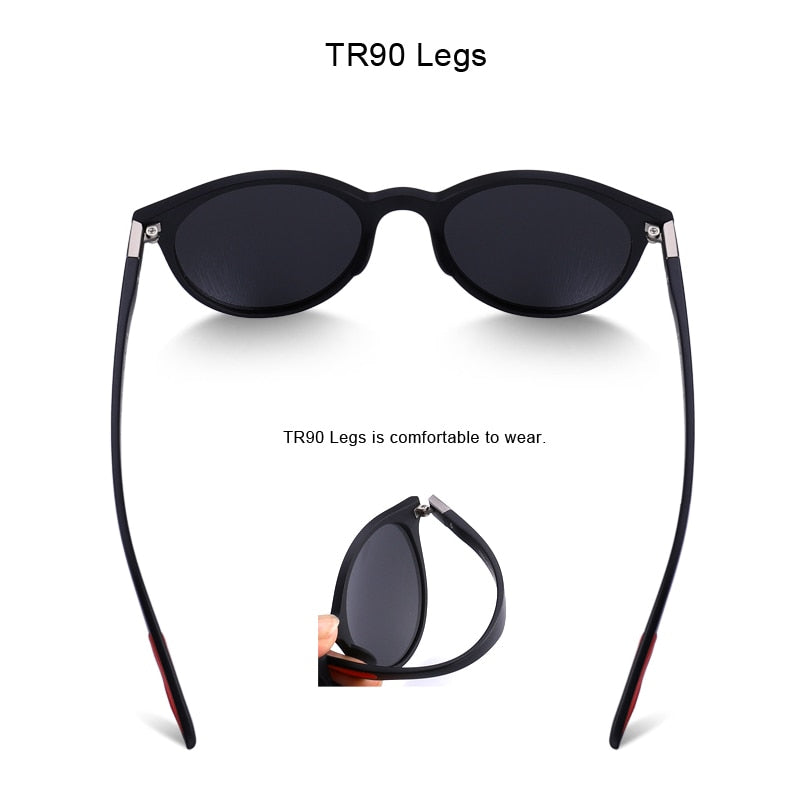 MERRYS DESIGN Men Women Classic Retro Rivet Polarized Sunglasses TR90 Legs Lighter Design Oval Frame