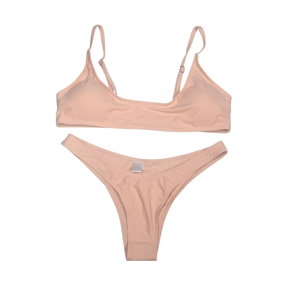 2019 new summer solid bikini set for women